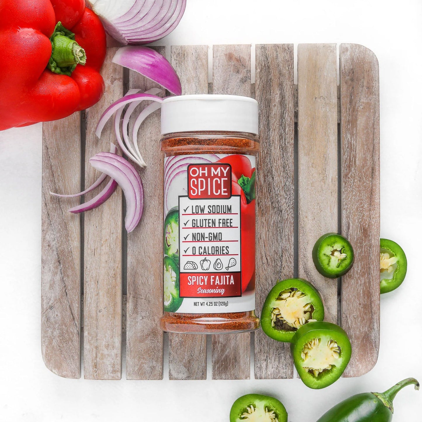 Oh My Spice Spicy Fajita Seasoning | Low Sodium, Gluten Free | 5 Ounce Pack