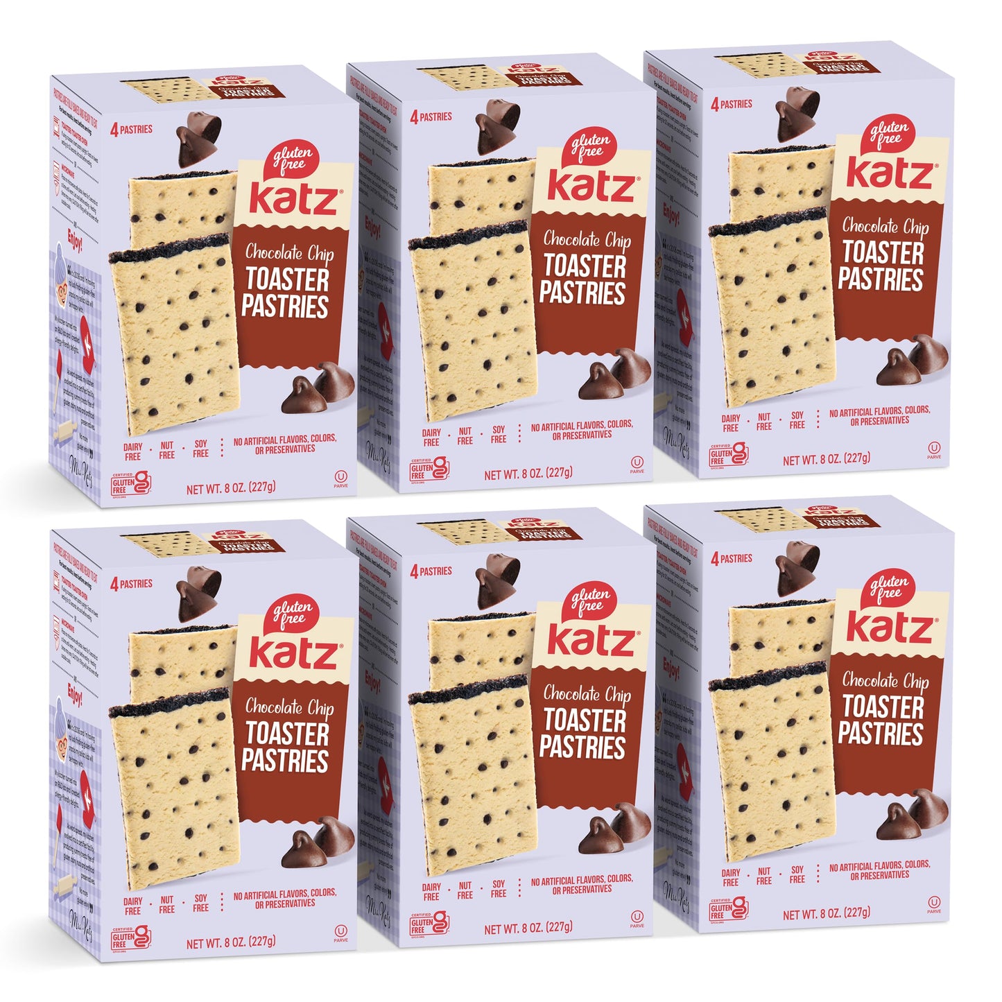 Katz Gluten Free Toaster Pastries. Chocolate Chip. Easy Breakfast Food Or Anytime Snacks For Adults & Kids. Sesame Free, Dairy Free, Nut Free, Peanut Free, Soy Free. Kosher Snacks 8 Oz (Pack Of 6)