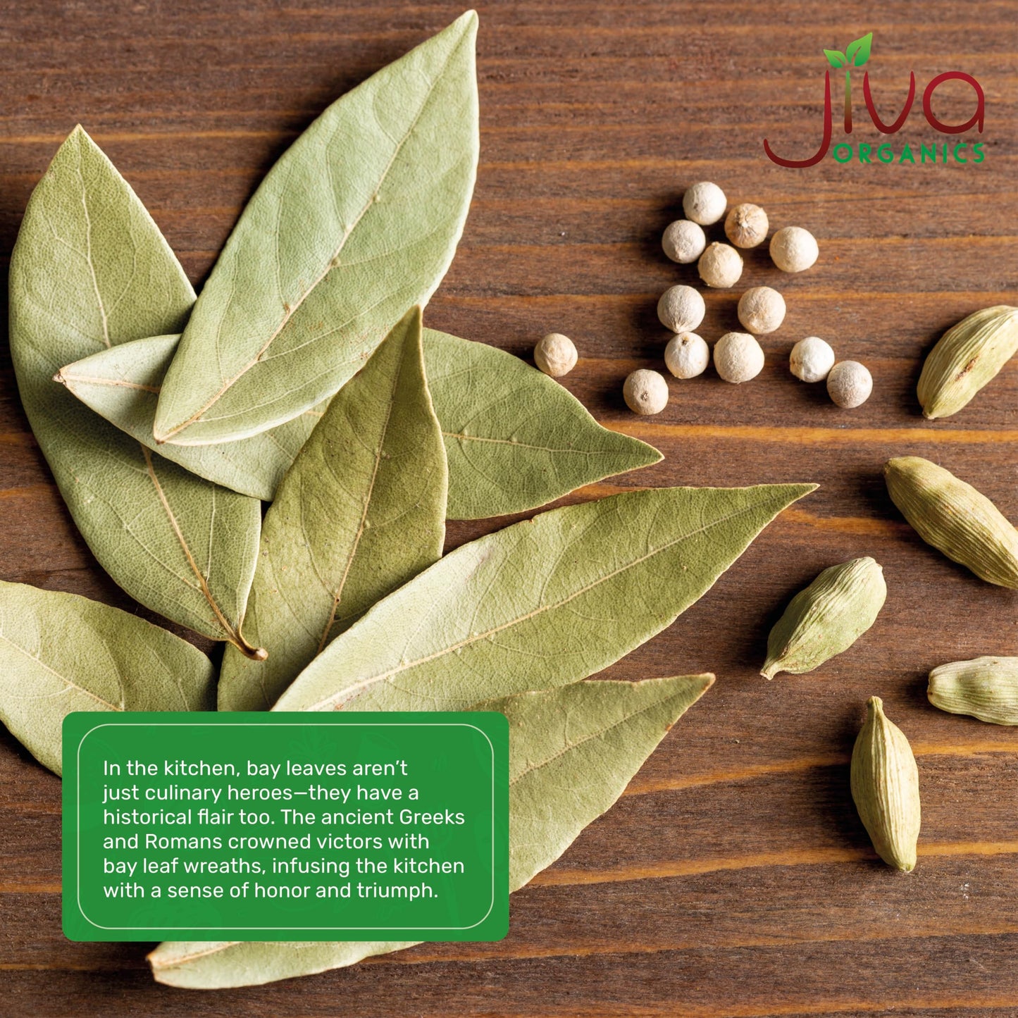 Jiva Organic Bay Leaves Whole 8 Ounce Bulk Bag