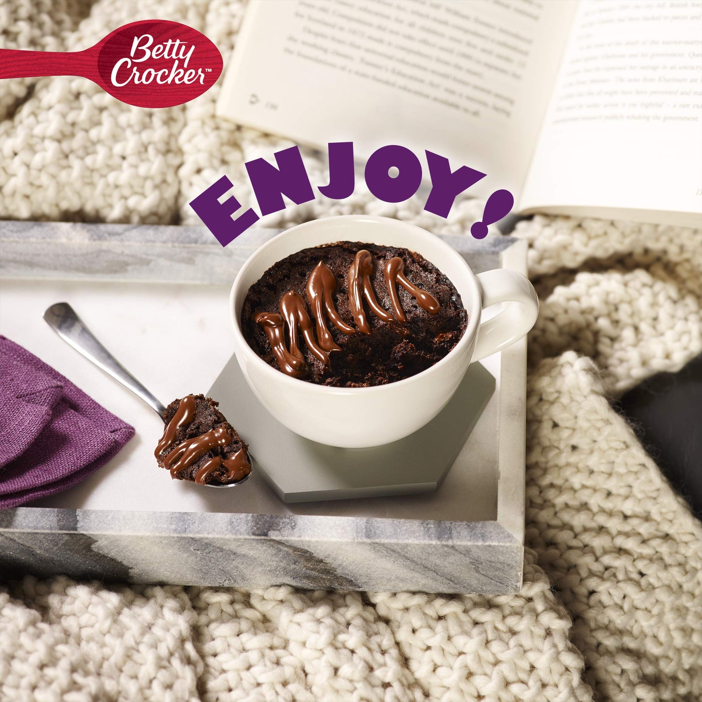 Betty Crocker Mug Treats Hot Fudge Brownie Mix With Fudge Topping, 4 Servings, 13.9 Oz.