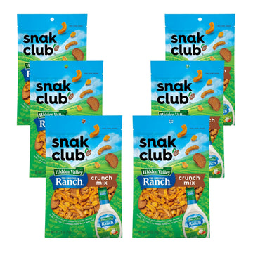 Snak Club Crunch Mix with Hidden Valley Ranch Seasoning, Toasted Corn, Chili Cheese Corn Jacks, Sesame Sticks, and Rye Chips, Ko
