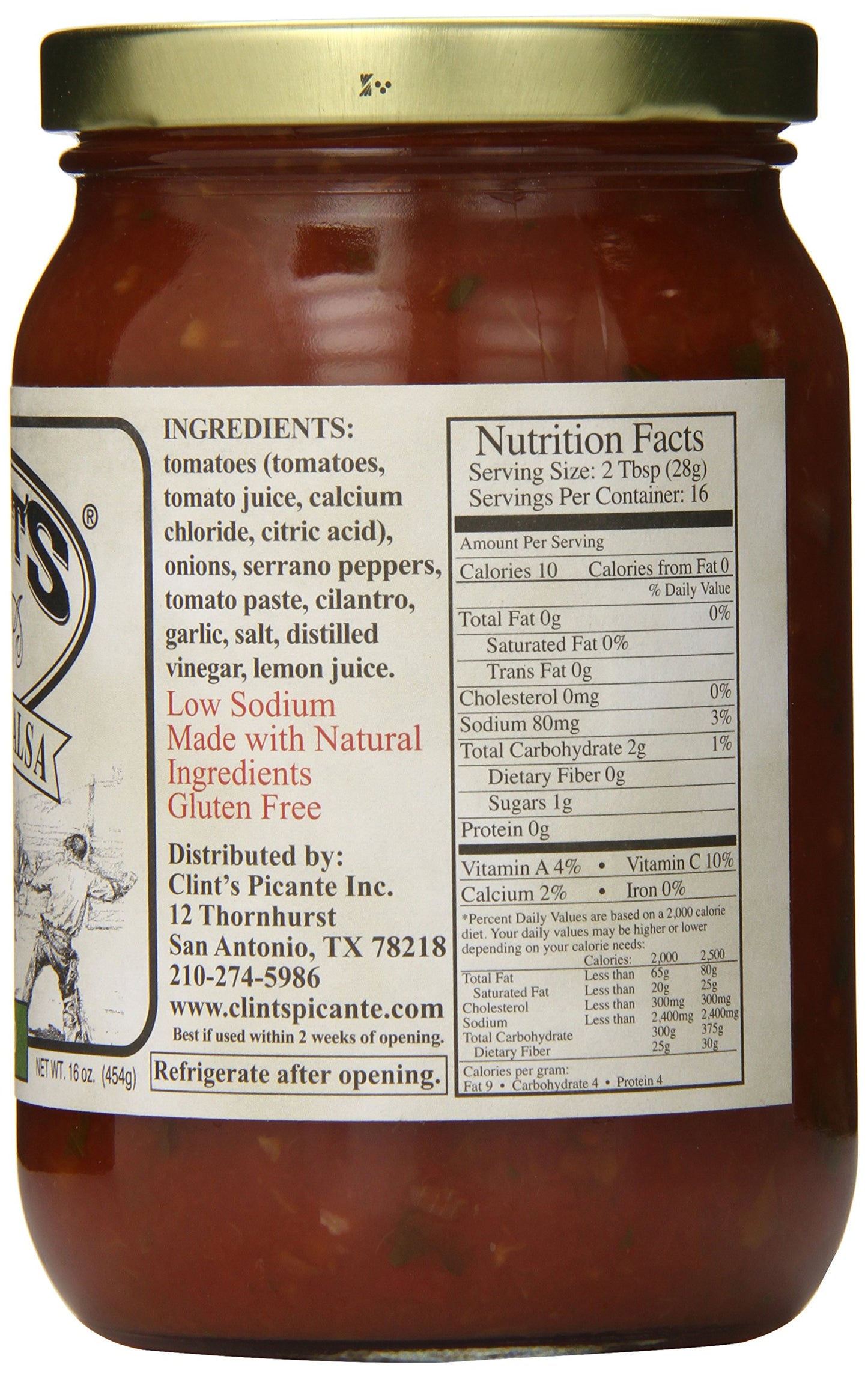 Clint'S, Texas Salsa, Mild, 16 Oz