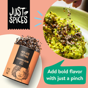 Just Spices Avocado Topping, 2.11 OZ - Spice Mix for Avocado, Salads & Bowls with Black Sesame, Tomato & Chili