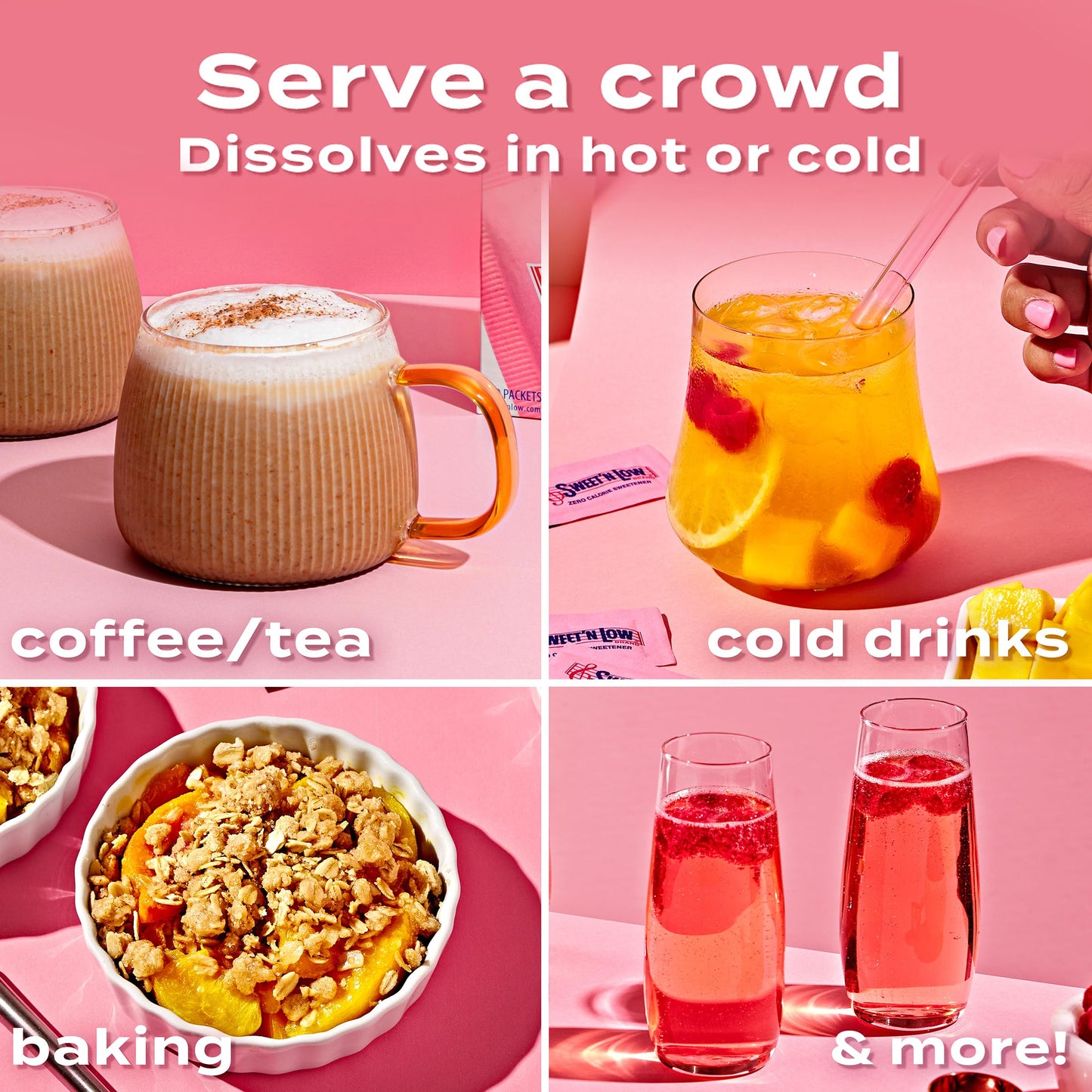 Sweet'N Low Zero Calorie Bulk Sweetener, 8 Oz. Box, 12 Pack, Granulated Sugar Substitute For Baking, Coffee, Tea And More, Koshe