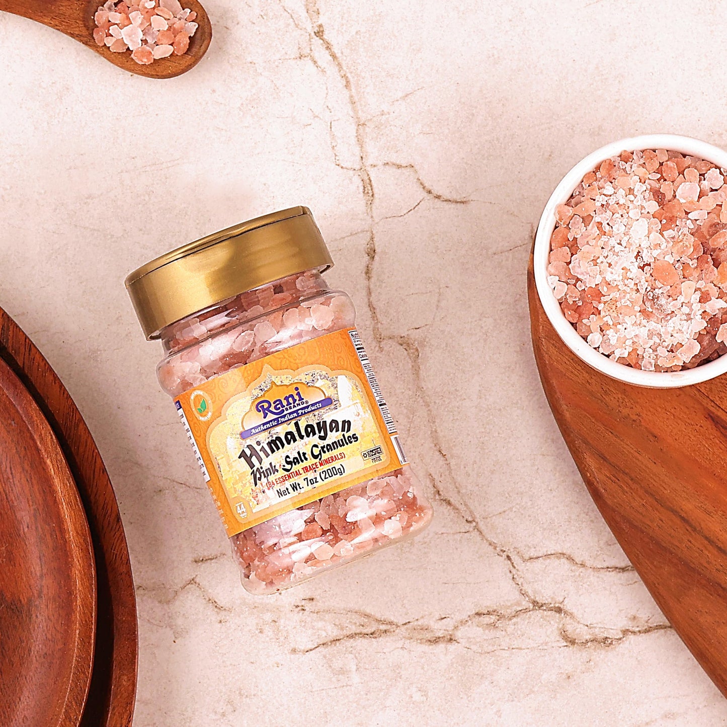 Rani Himalayan Pink Salt Granules (84 Essential Trace Minerals) 7oz (200g) PET Jar ~ All Natural | Vegan | Gluten Friendly | NON