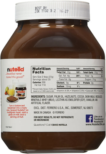 Nutella Hazelnut Spread, 67 Oz, Pack of 2