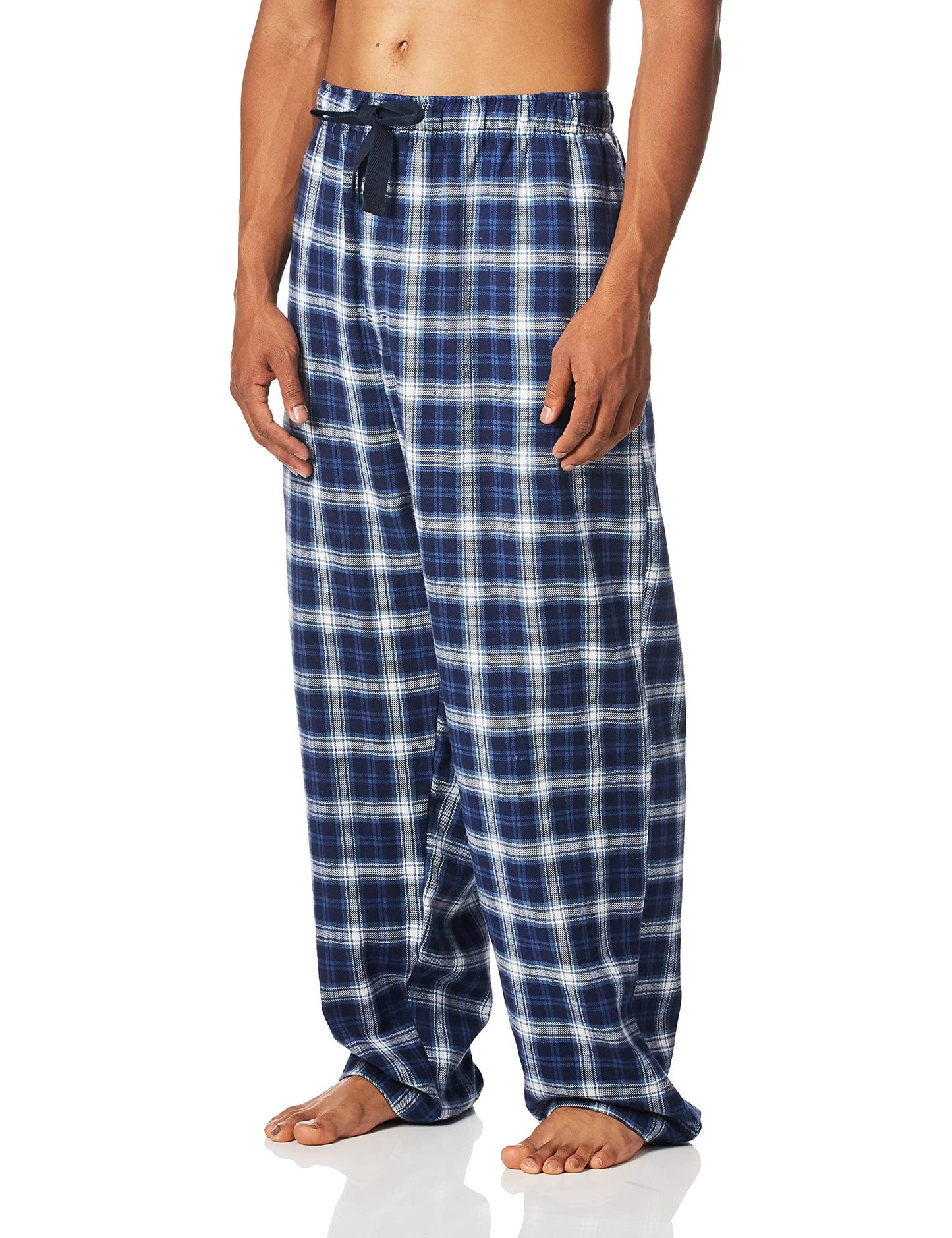 Fruit Of The Loom Mens Yarn-Dye Woven Flannel Pajama Pant, Navy Plaid, Large
