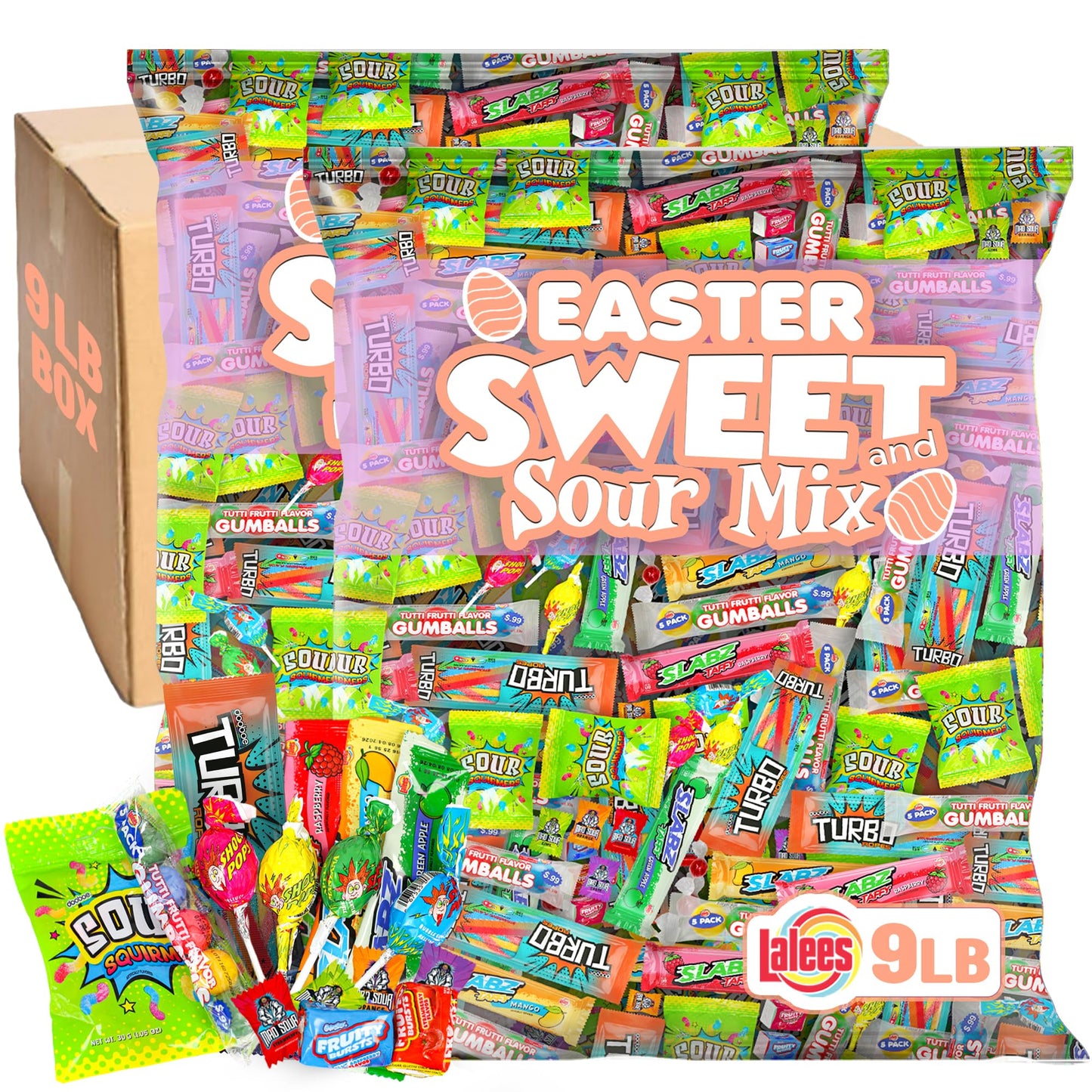 Lalees Sweet And Sour Mix - 9 Pounds - Bulk Assorted Bag Of Candies - Perfect For Parties Parades And Candy Buffets