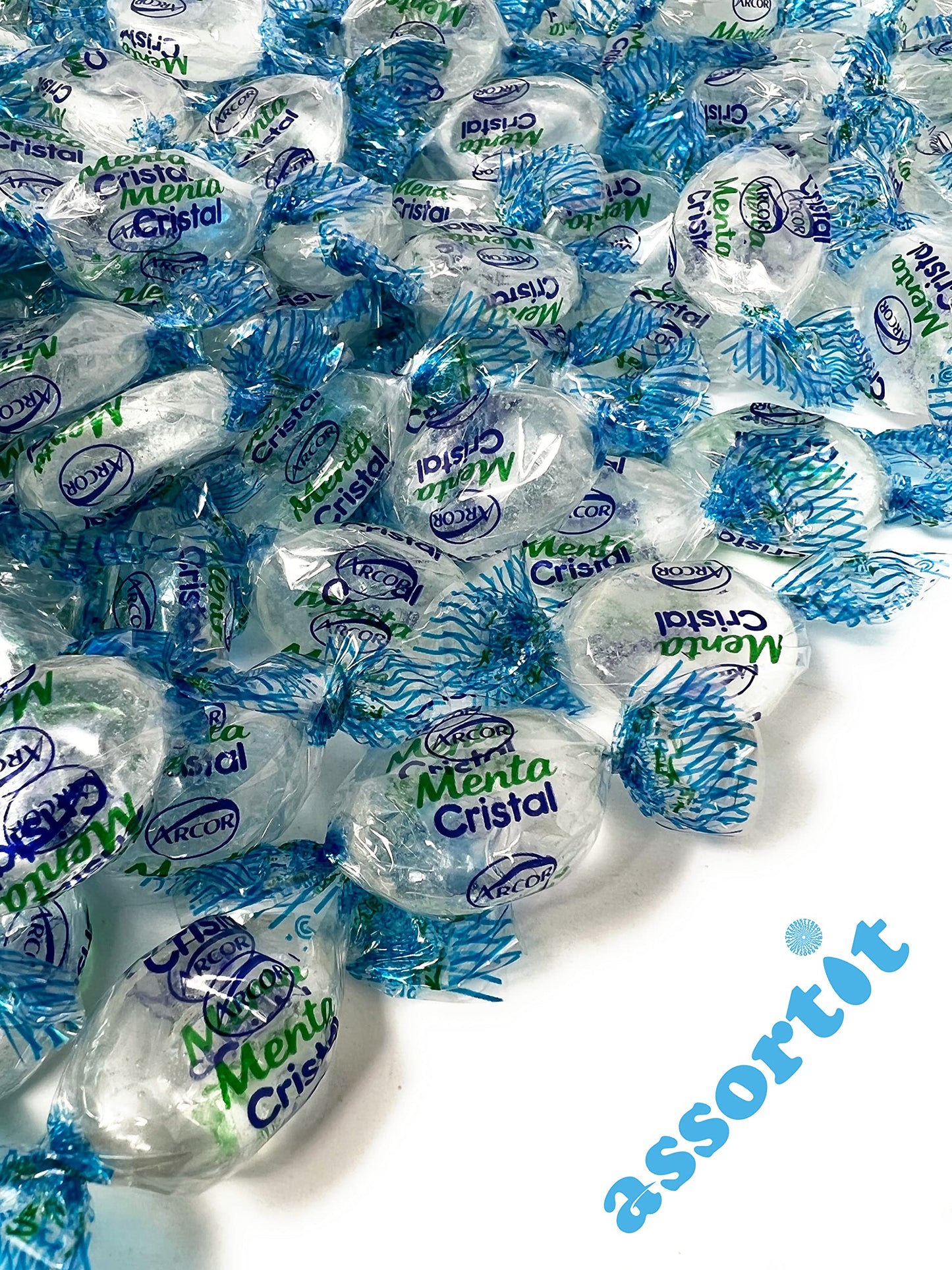 Assortit Crystal Clear Mints - Hard Candies - 3 lbs - Individually Wrapped - Clear