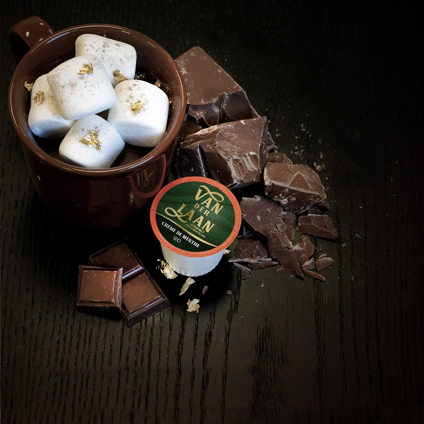 Van Der Laan Chocolate Hot Cocoa Pods, Crème De Menthe, 40 Count, Compatible with K Cup malt-inspired