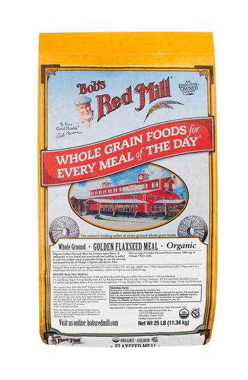 Bobs Red Mill Flaxseed Meal, Golden, Organic, 25 Pound