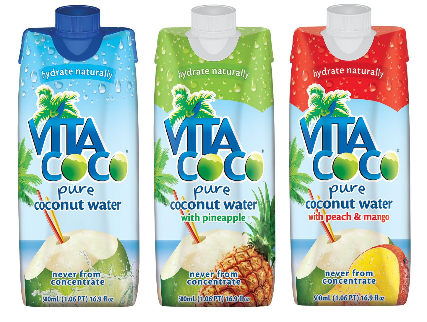 Vita Coco Coconut Water Variety Pack - Naturally Hydrating Electrolyte Drink - 16.9 Fl Oz (Pack of 12) - Gluten Free
