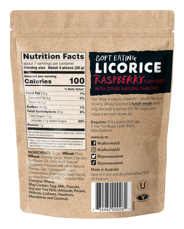 RJ s Natural Soft Eating Raspberry Licorice 7.05 Ounces (Pack of 5)