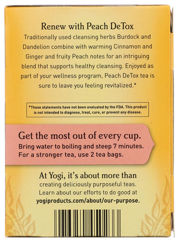 Yogi Tea, Peach Detox, 16 Count