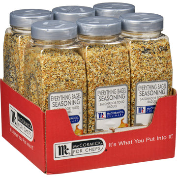 Mccormick Culinary Everything Bagel Seasoning, 21 Oz (Pack Of 6) - Six 21 Ounce Containers Of Everything Bagel Seasoning Blend Of Poppy Seed, Sesame Seed, Garlic, Onion And Salt