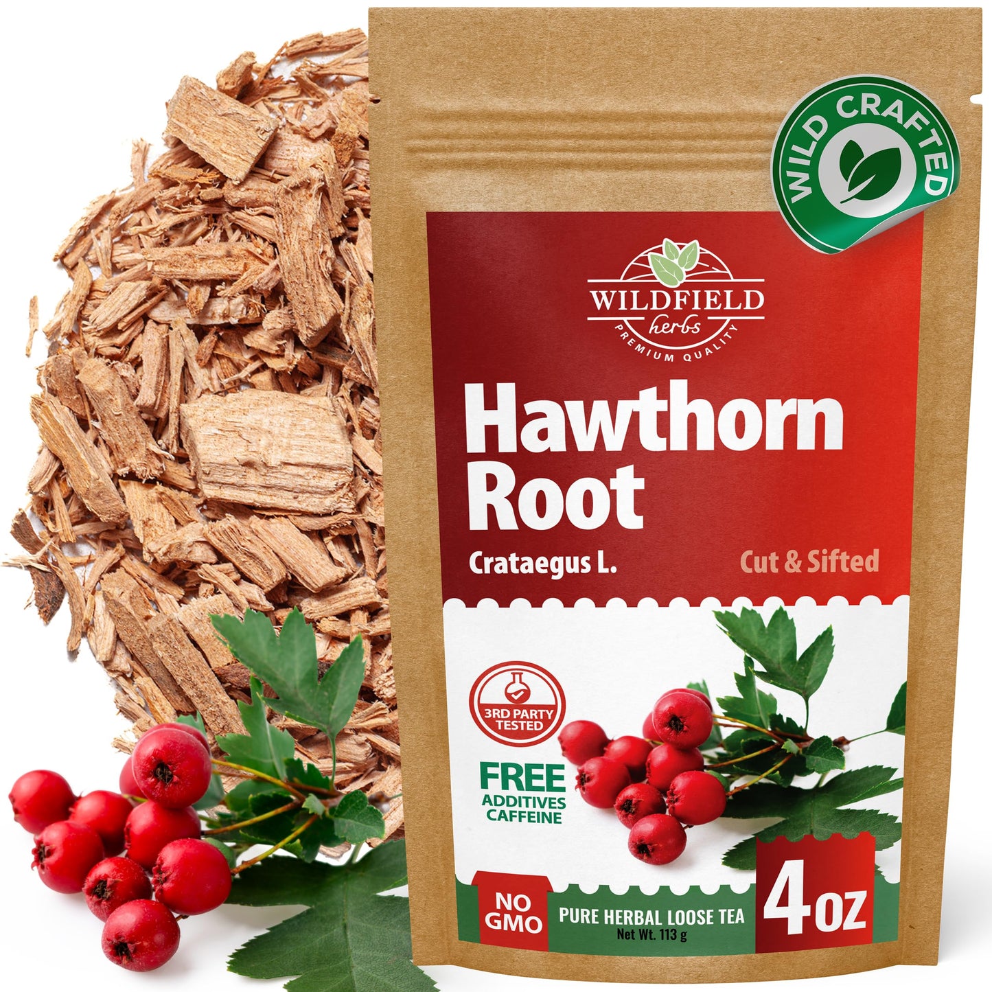 4 Oz. Hawthorn Root Herbal Tea (Crataegus L.) - 113G Pigherbal Product Herb Tea Espino Blanco