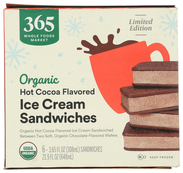 365 By Whole Foods Market, Organic Ice Cream Sandwiches, Hot Cocoa, 21.9 Fl Oz