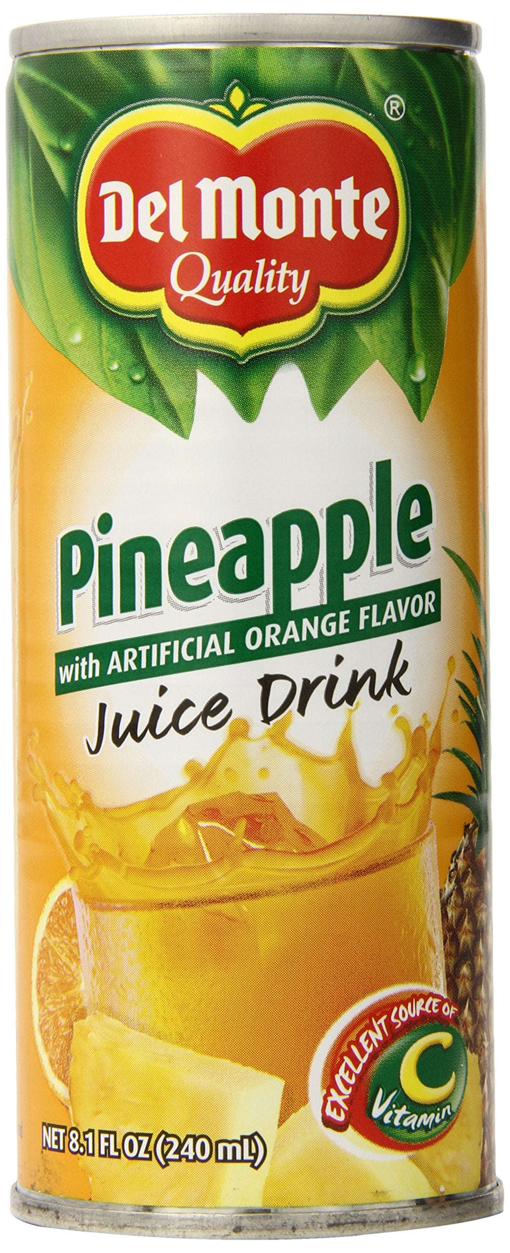 Del Monte Sweetened Pineapple Juice Drink, 8.10 Ounce (Pack of 24)
