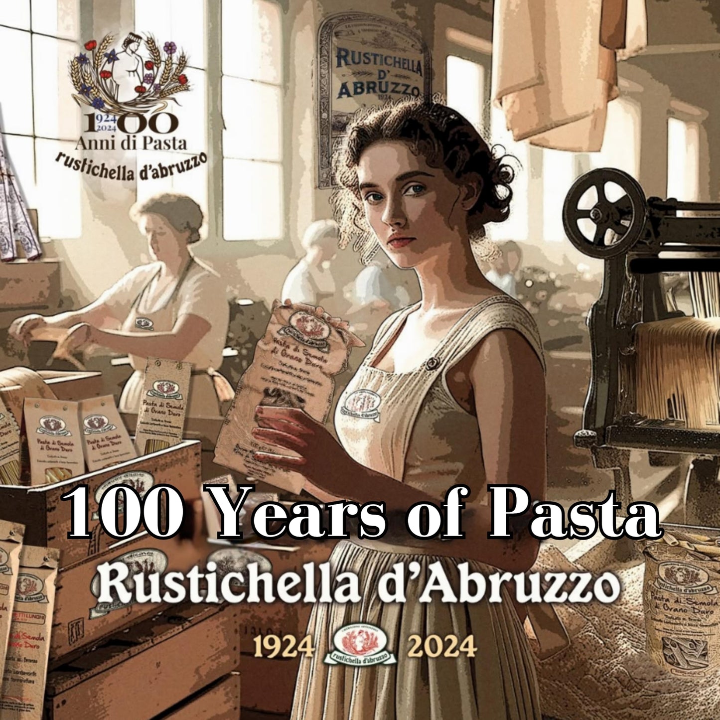 Rustichella d Abruzzo Bucatini (Pack of 4), 500g Each - Classic Italian Pasta with a Hole - Perfect for Amatriciana Sauce - Art