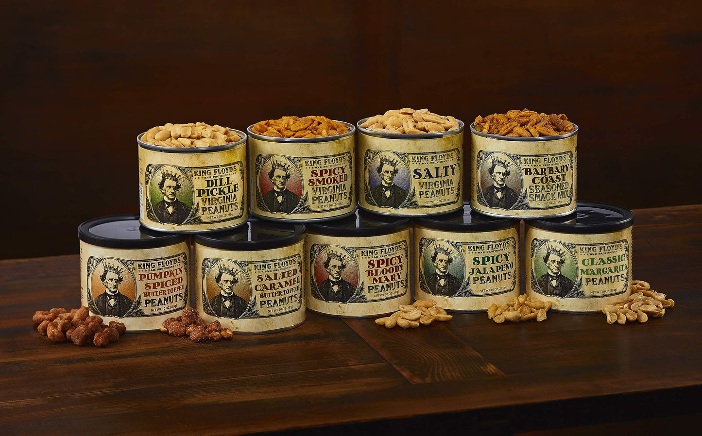 King Floyd'S Spicy Jalapeno Virginia Peanuts (10 Oz) Salted And Jalapeno Flavored Nuts, Salty & Spicy, Resealable Lid, Snack At