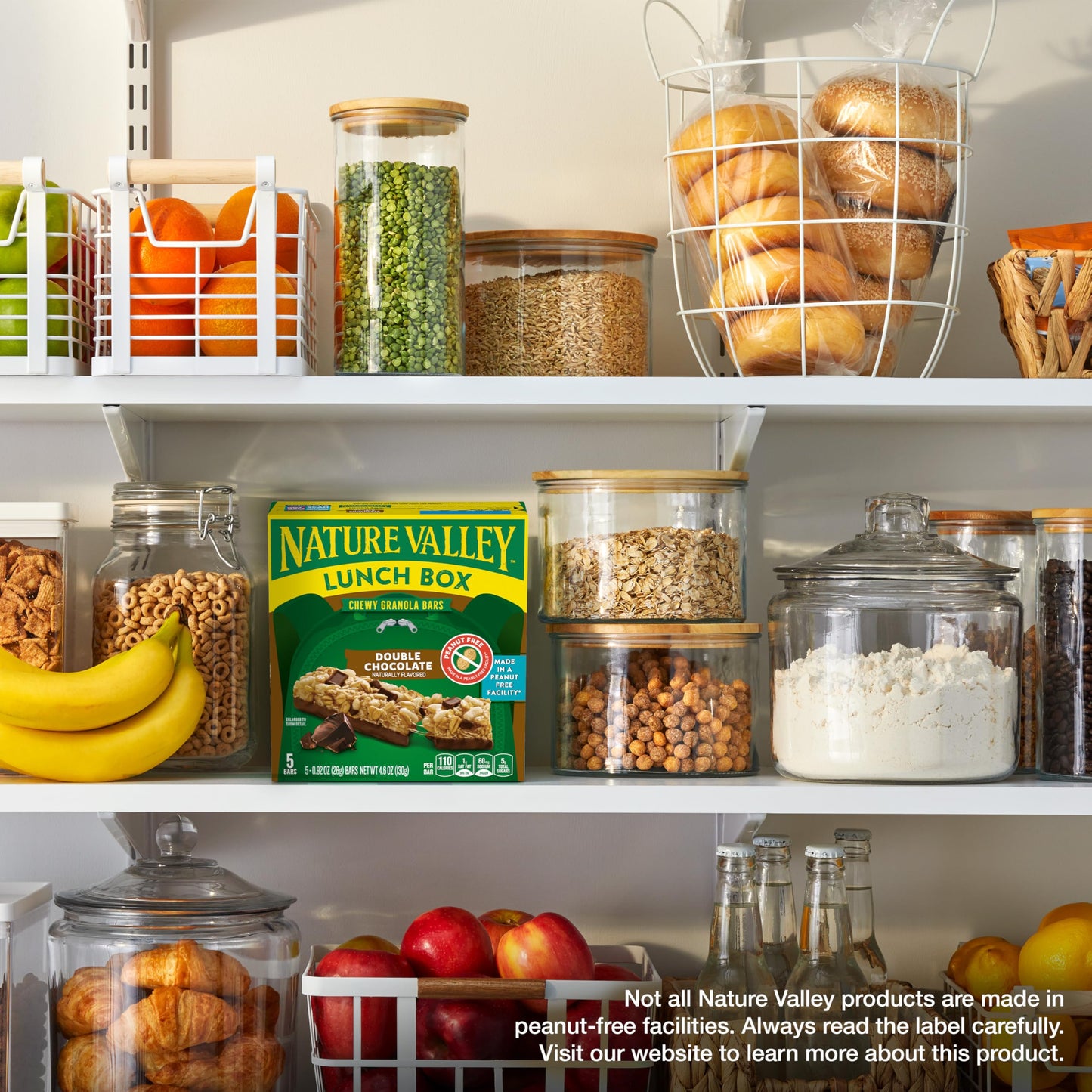 Nature Valley Lunch Box Chewy Granola Bars, Double Chocolate, Peanut Free, 5 Bars, 4.6 Oz