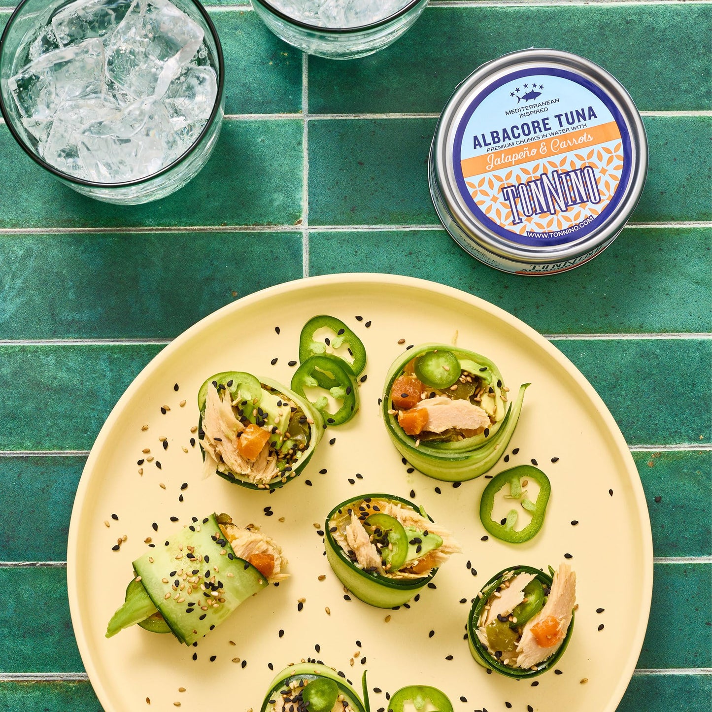 Tonnino Tuna Fish Albacore - Premium Chunk In Water With Jalapeo & Carrots - Pack Of 12 - Alternative To Salmon - Protein Snacks