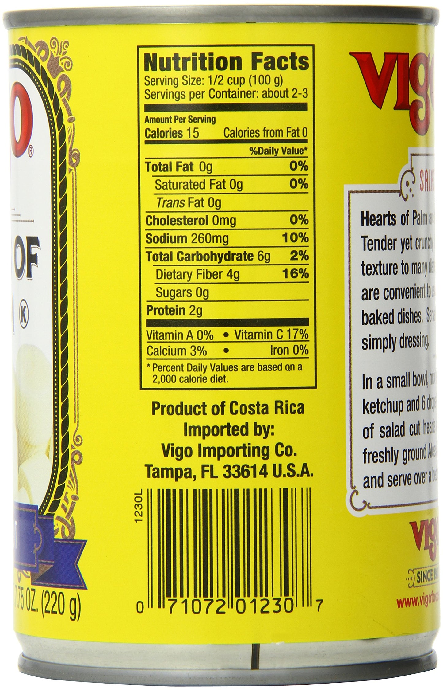 Vigo Salad Cut Palm Hearts, 14 Ounce (Pack Of 12)