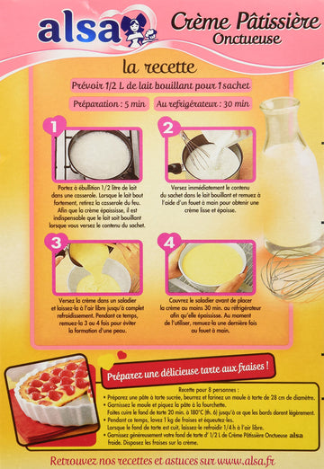 Alsa Creme Patissiere Mix - French Pastry Cream Mix - 3 Sachets