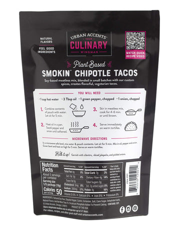 Urban Accents Plant Based Chipotle Taco Meatless Mix – Gluten Free Plant Based Protein & Mexican Spice Blend, 3-Pack