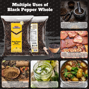 Rani Black Pepper Whole (Peppercorns), Premium Mg-1 Grade 80Oz (5Lbs) 2.27Kg Bulk ~ All Natural | Gluten Friendly | Non-Gmo | Kosher | Product Of Vietnam | Perfect Size For Grinders!
