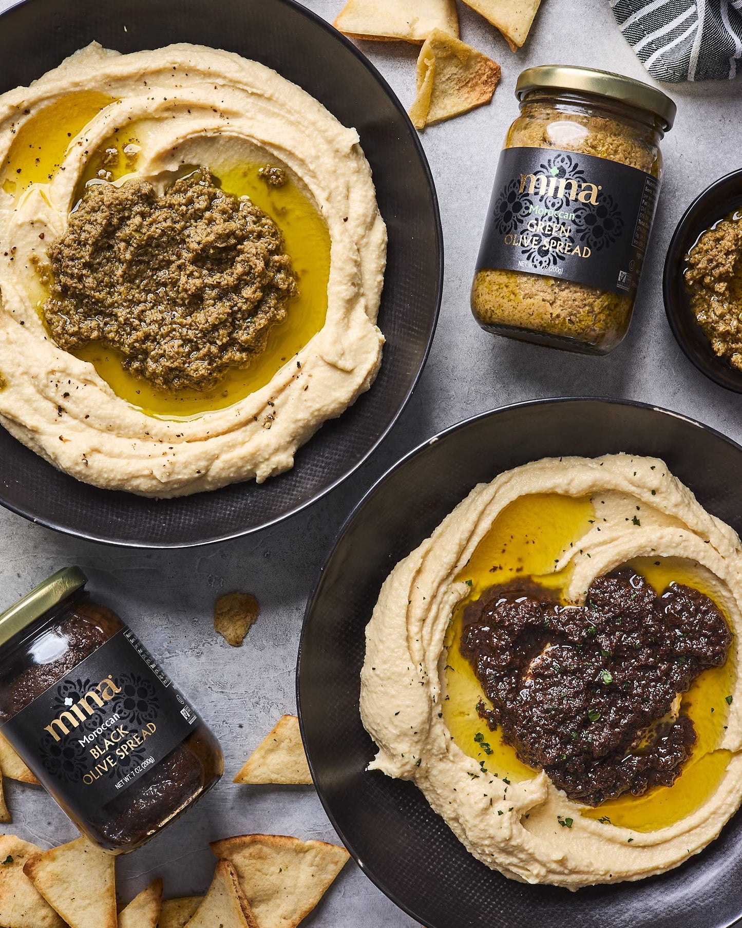 Mina Gourmet Black Olive Spread Tapenade, 7 oz - Made with Moroccan Olives, Perfect for Appetizers and Dips