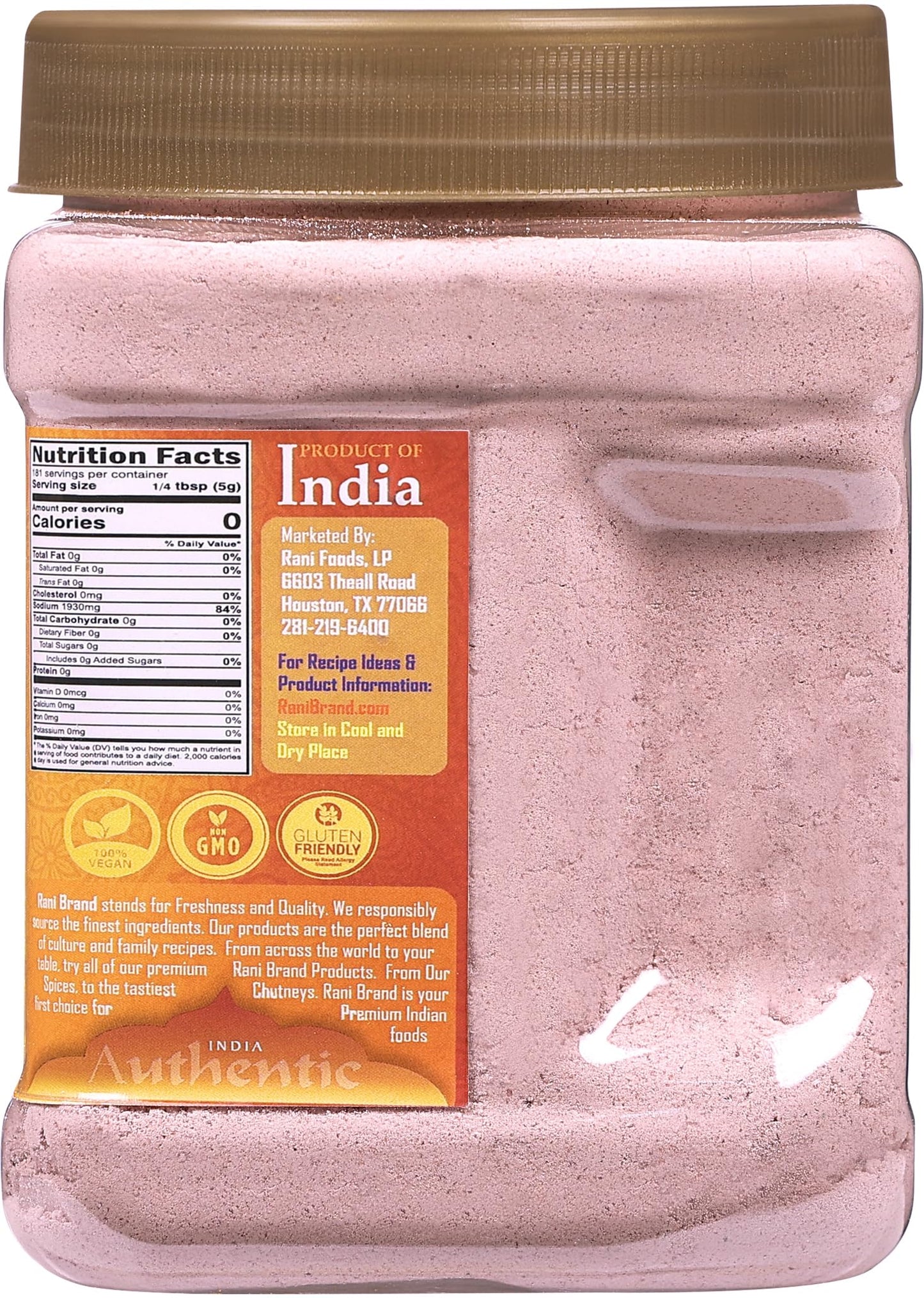 Rani Black Salt Powder (Kala Namak) Mineral 32oz (2lbs) 908g PET Jar, Pack of 6 ~ Unrefined, Pure & Natural | Vegan | Gluten Fri