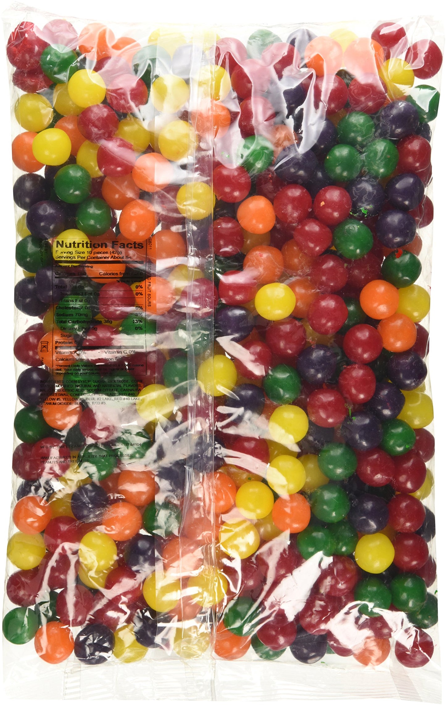 Sweet Candy Company Assorted Fruit Flavored Sour Ball Mix - Bulk Chewy Candy, Sour Cherry, Lemon, Grape, Tangerine, Apple, Flavo