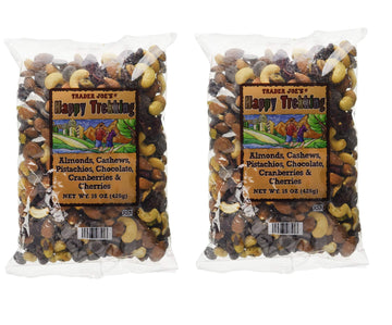 Trader Joe'S Happy Trekking Almonds, Cashews, Pistachios, Chocolate, Cranberries & Cherries - 15 Oz, (Pack Of 2)