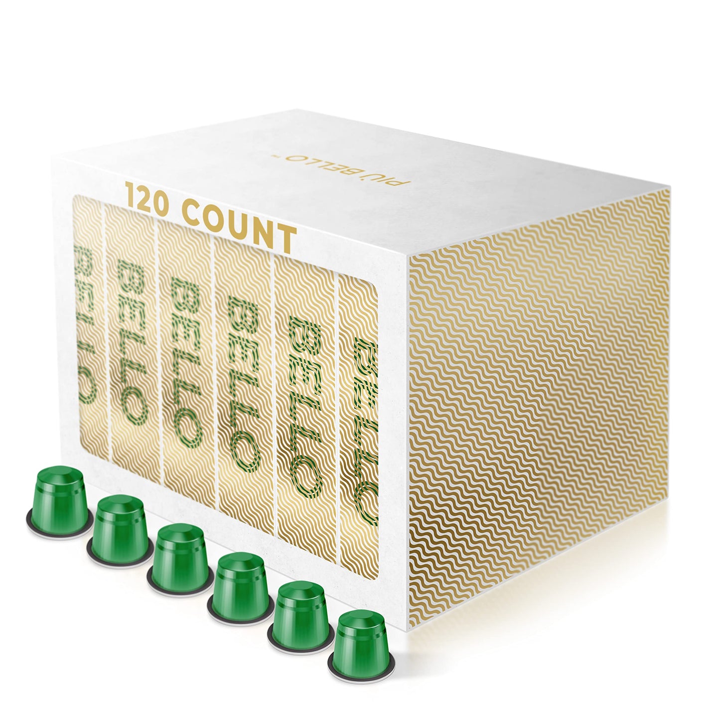 Piu Bello Blend Espresso Coffee Pods For Nespresso Oriflavor Blendal Machines - Compatible Units Pack - Rich & Balanced Taste - Strong Italian Espresso Flavor - Kosher Certified (120 Count Single Flavor)