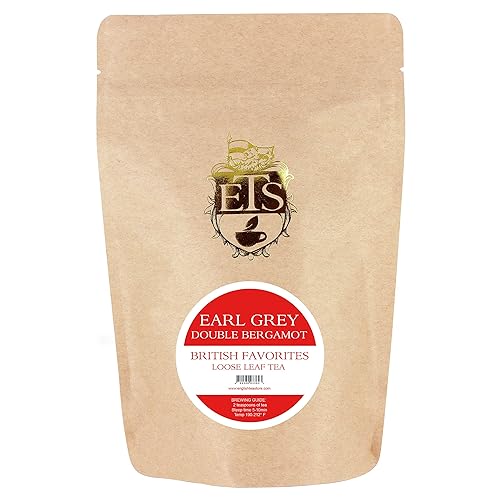 English Tea Store Loose Leaf, Double Bergamot Earl Grey Tea Pouches - 4Oz, 4 Ounce
