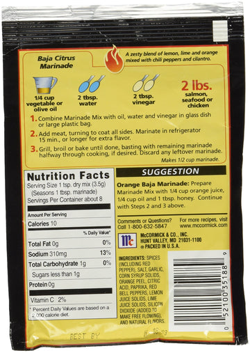 Grill Mates Baja Citrus Marinade, 1 Oz. (Pack of 4)