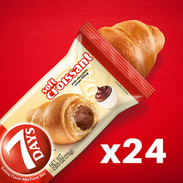 7Days Soft Croissant, Chocolate, Perfect Breakfast Pastry Or Snack, Non-Gmo 2.65 Ounce (Pack Of 24)