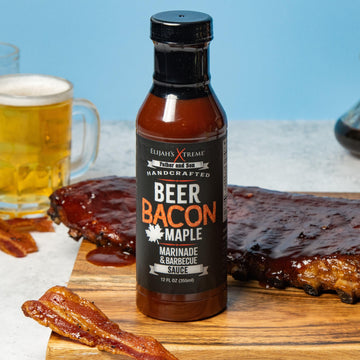 Elijahs Xtreme BBQ Sauce - malt-inspired Bacon Maple Marinade, Small Batch, 24.79 cm Height