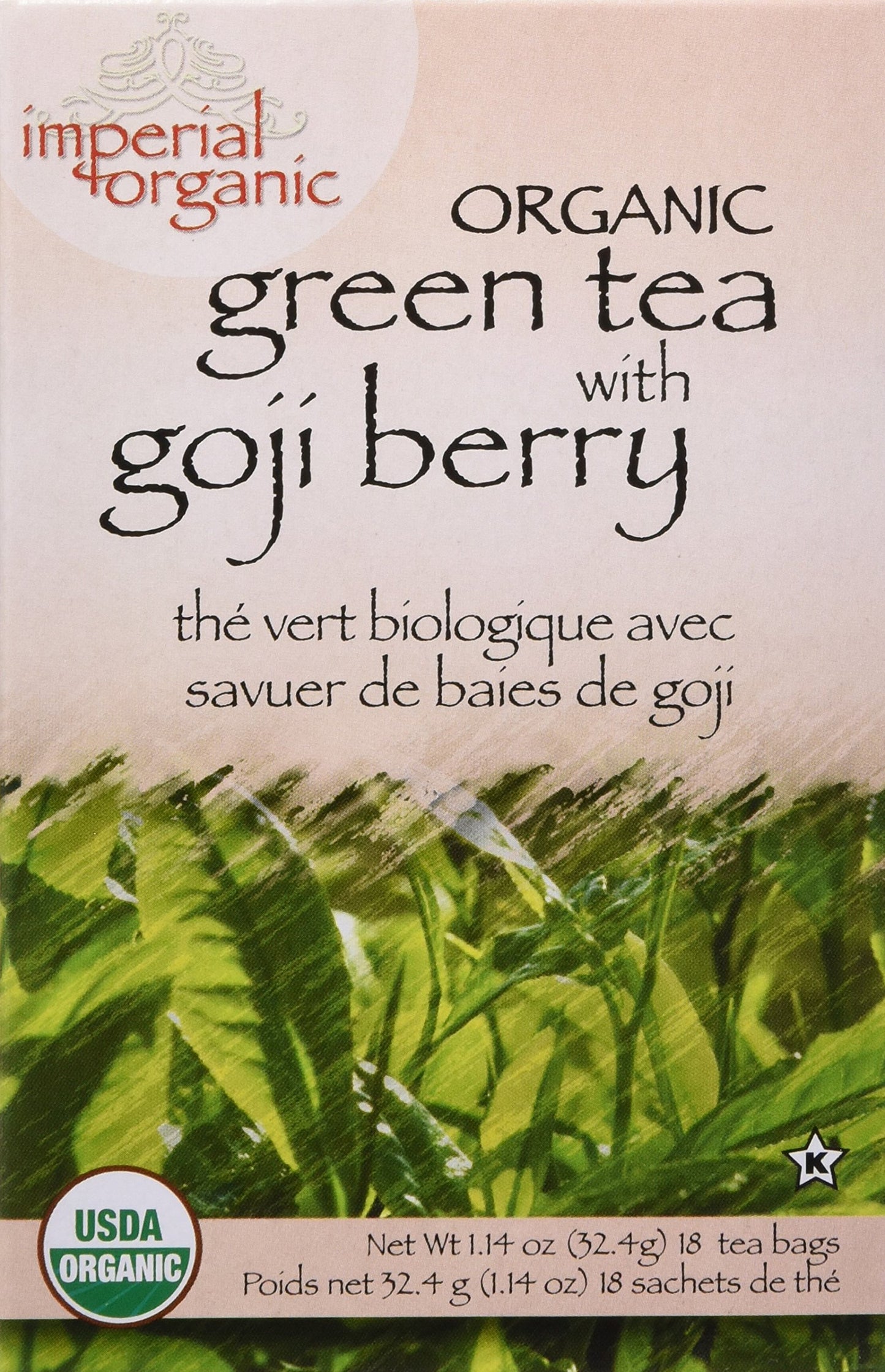 Uncle Lees Imperial Organic Green Tea with Goji Berry - 18 Tea Bags, 18 Count