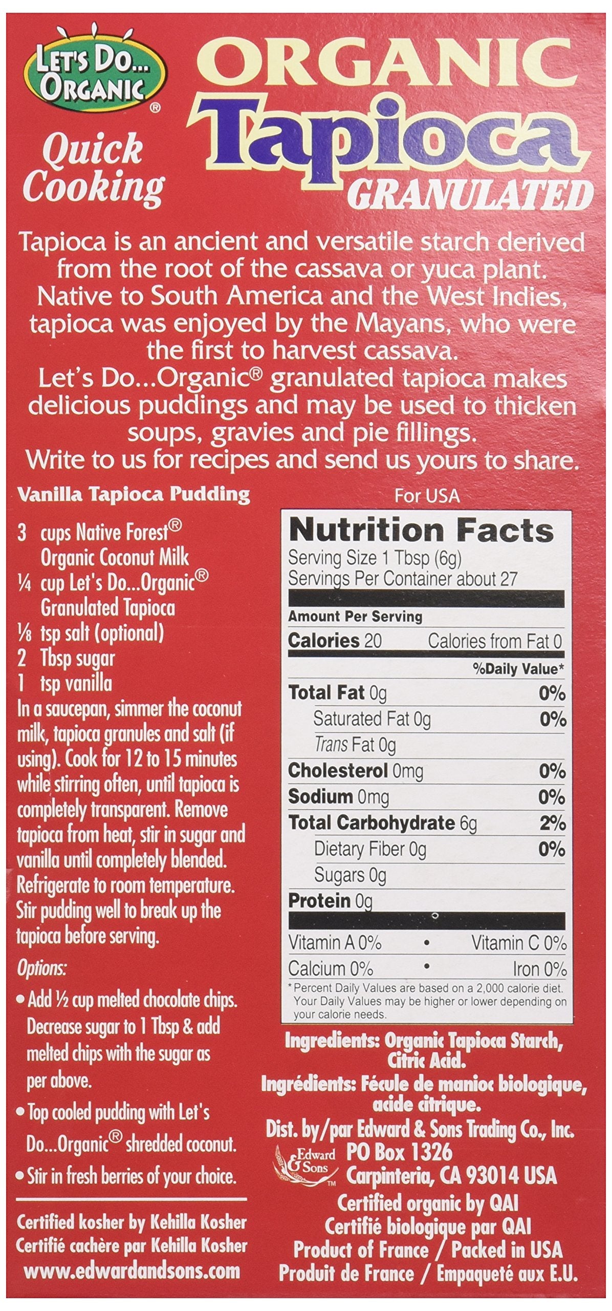 Let'S Do Organics Organic Tapioca Granules, 6 Oz
