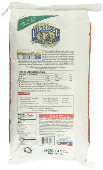 Lundberg Family Farms Basmati Rice, California White, 400 Ounce (Pack Of 1)