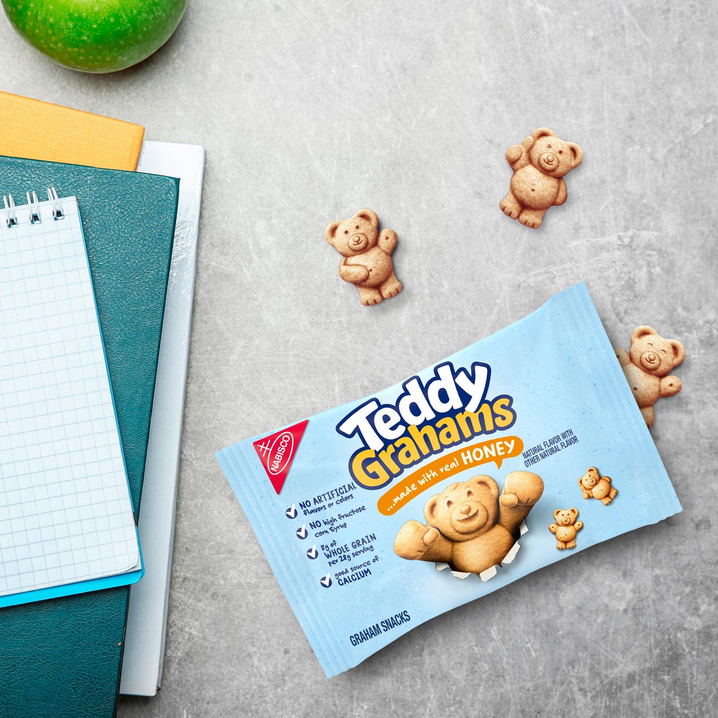 TEDDY GRAHAMS Honey Graham Snacks, 10 Kids Snack Packs