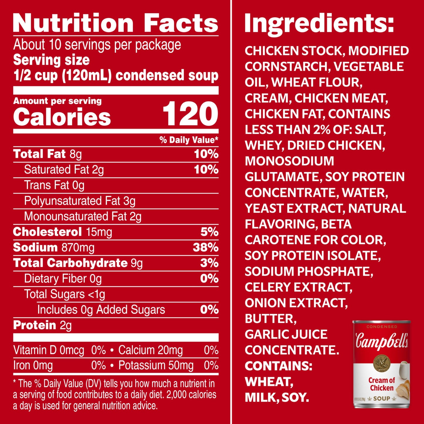Campbell'S Condensed Cream Of Chicken Soup, 10.5 Ounce Can (Pack Of 4) (Case Of 6)