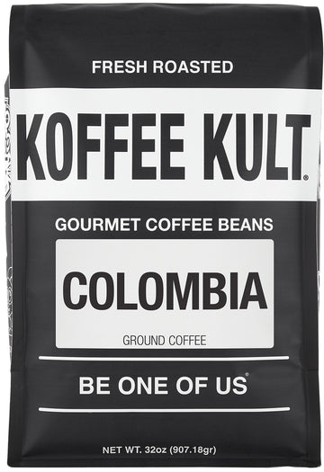 Koffee Kult Colombian Medium Roast Coffee Beans 100% Single Origin Colombia Arabica Whole Bean (Whole Bean, 32Oz)
