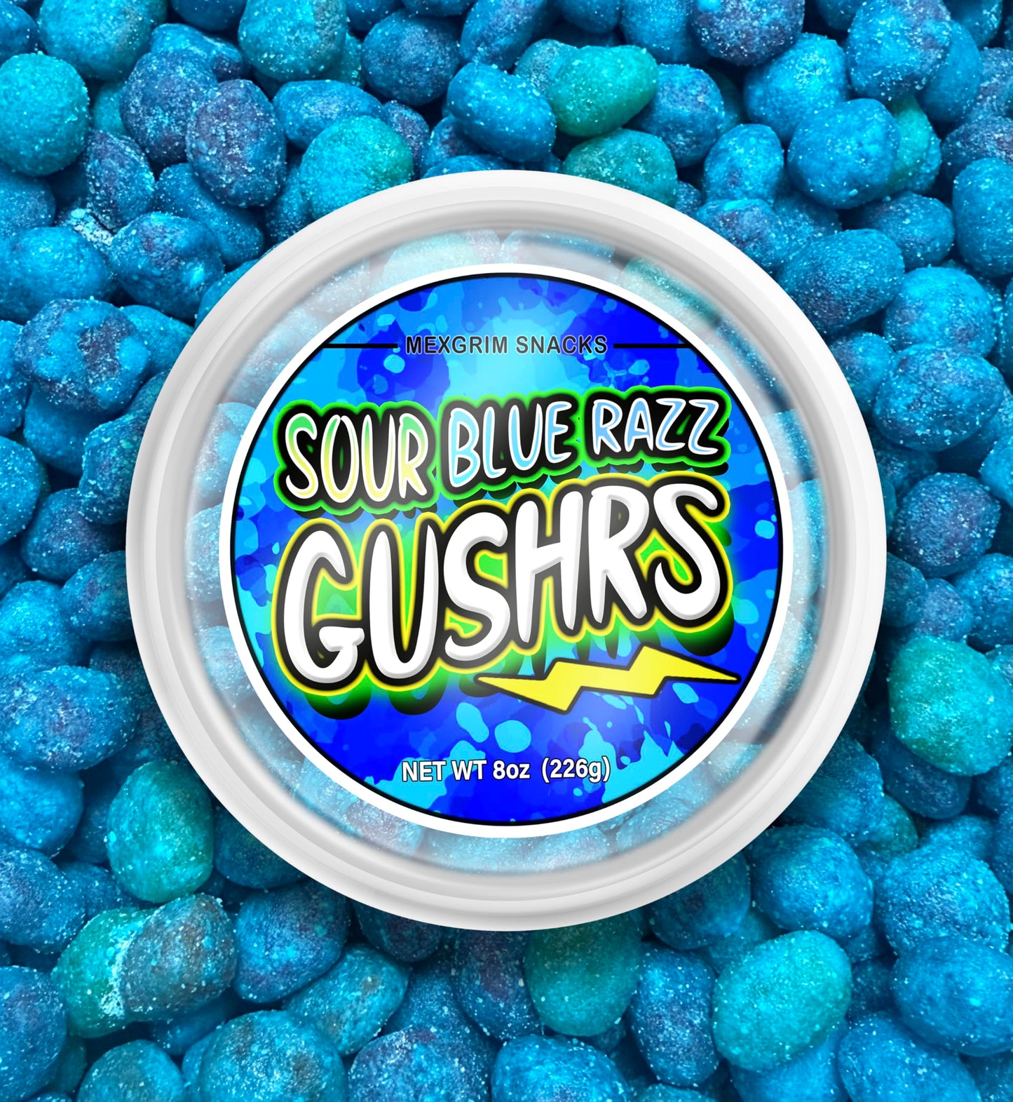 Blue Raspberry Sour Candy Gushers 8Oz Percect For Tiktok Candy Trend Videos Sweet And Sour Blue Razz Tangy Flavor Exotic Snacks For School And Work By Mexgrim