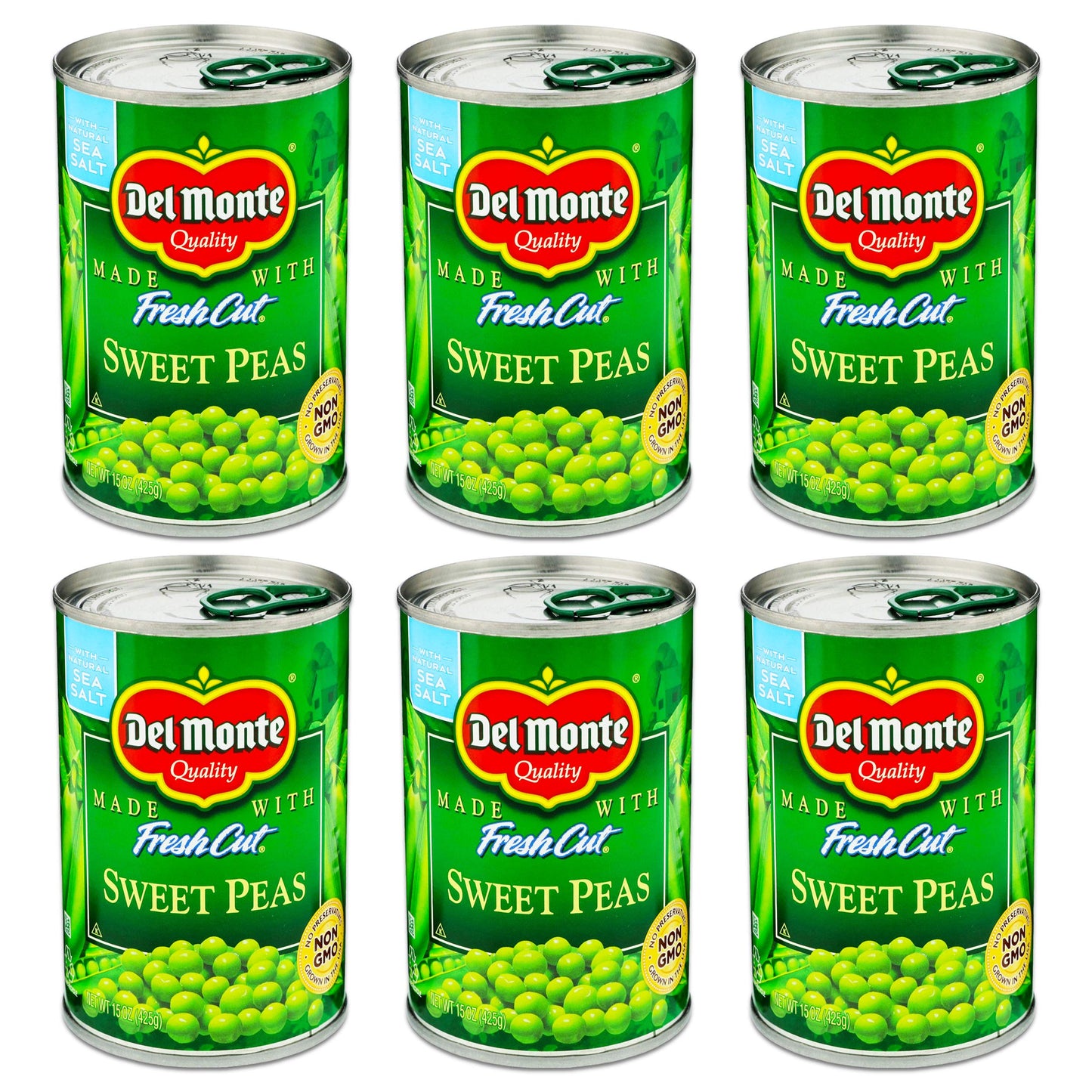 Del Monte Fresh Cut Sweet Peas - With Sea Salt, 15 Ounce (Pack Of 6)