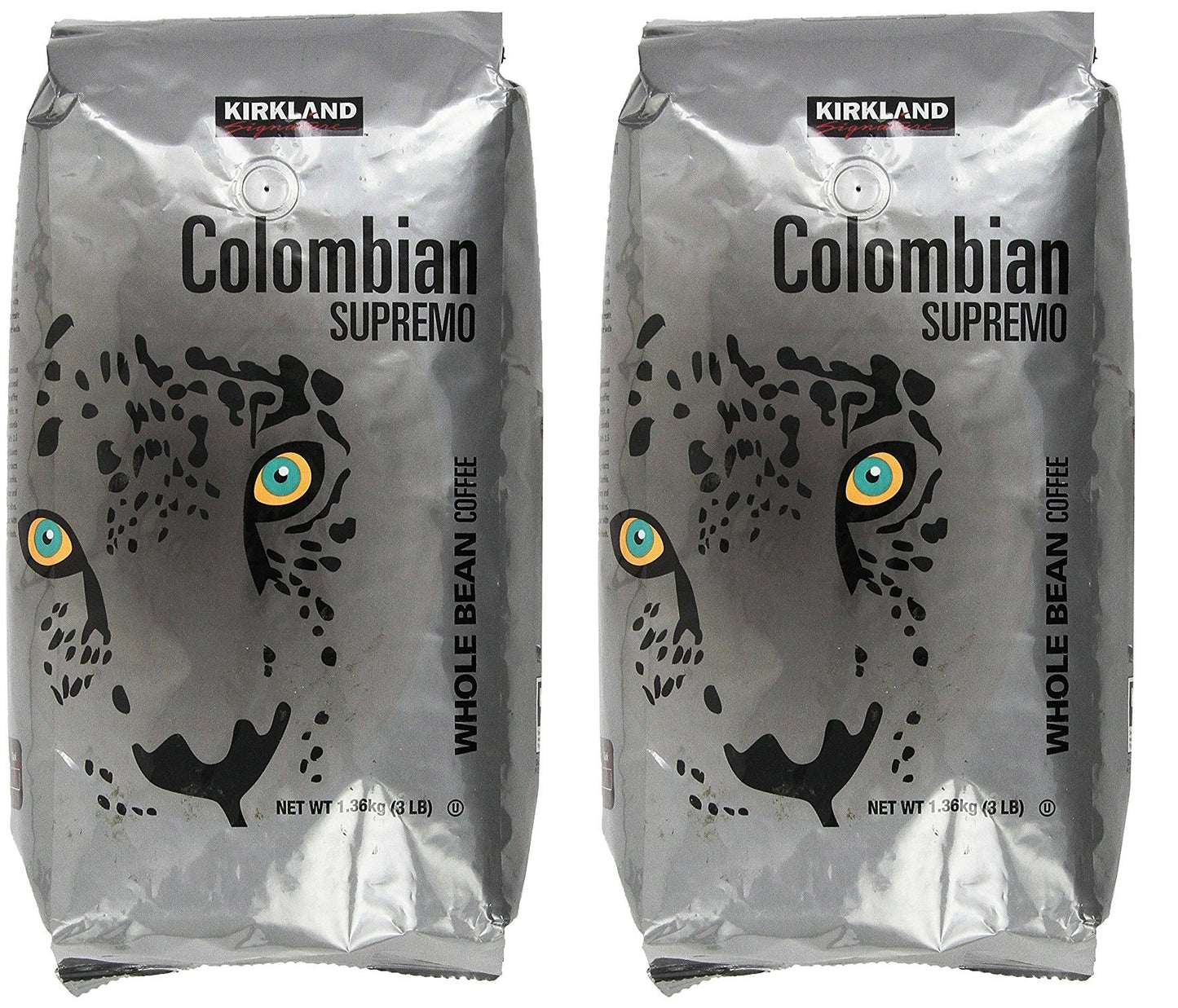 Kirkland Signature Colombian Supremo Whole Bean Coffee, 2 Pack, 96 Ounce Total