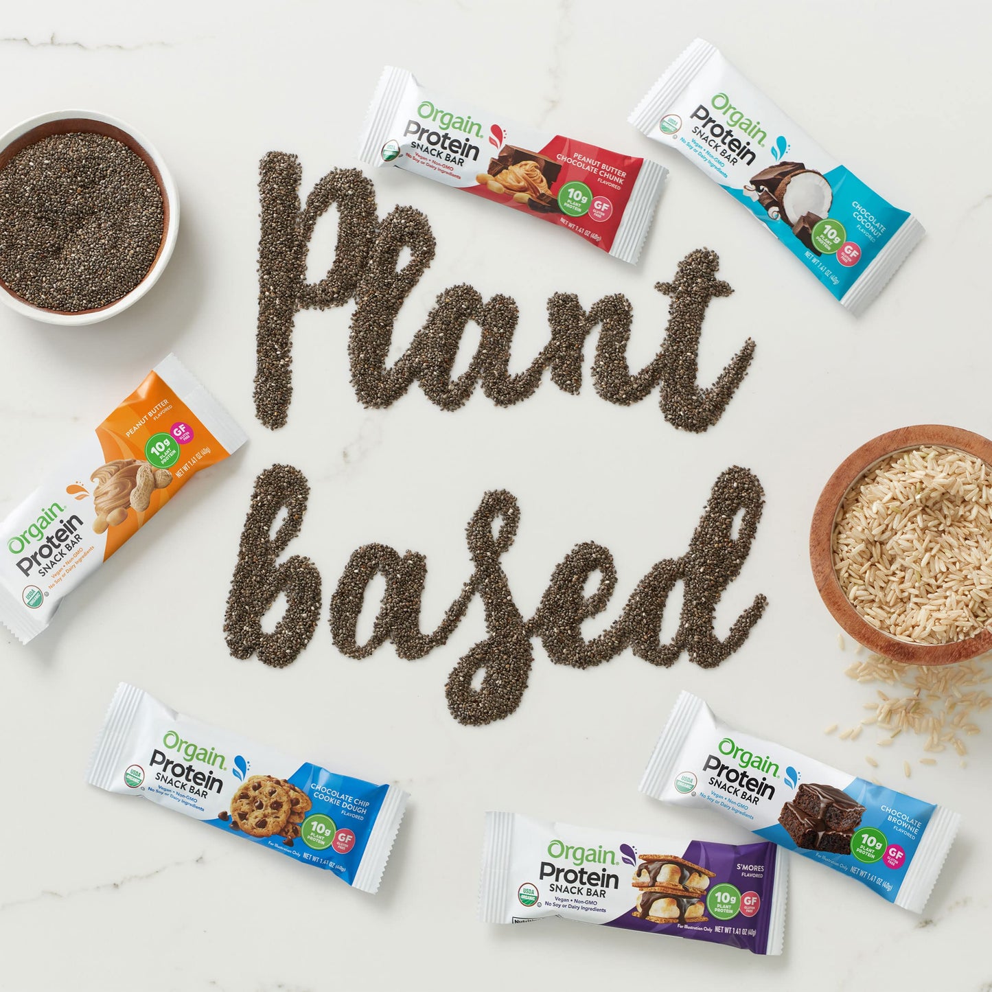 Orgain Organic Vegan Protein Bars, Chocolate Brownie - 10G Plant Based Protein, Low Calorie Healthy Snacks, No Lactose Or Soy Ingredients, Gluten Free, Non-Gmo - 1.41 Oz (Pack Of 12)
