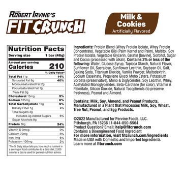 Fitcrunch Snack Size Protein Bars, 6-Layer Baked Bar, 3G Of Sugar & Soft Cake Core (18 Bars, Milk And Cookies)